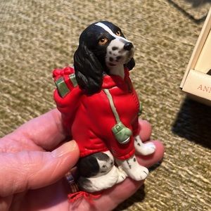 Vintage Schmid Gordon Fraser Dog Christmas Tree Ornaments. Spaniel